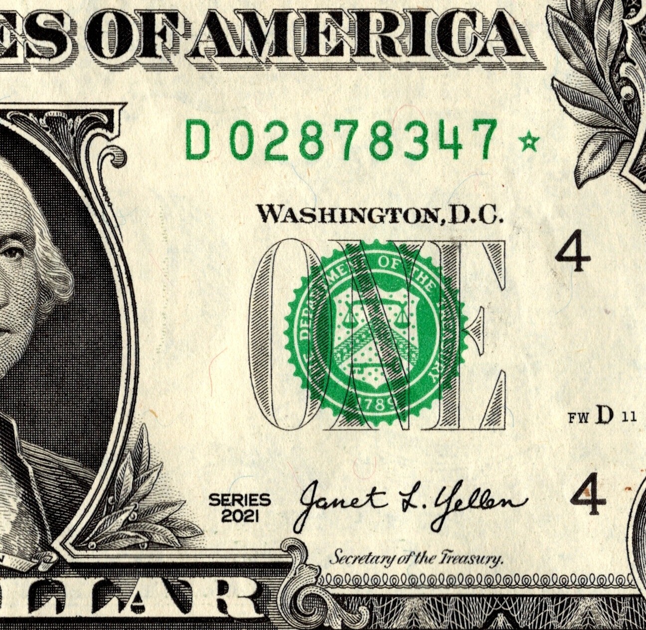 2021 D Star Note One Dollar Bill Regular Run Pack Note