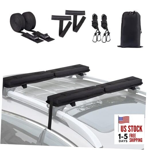 Universal Soft Roof Rack Pads 30“ Luggage Carrier System for Kayak,Surfboard, 