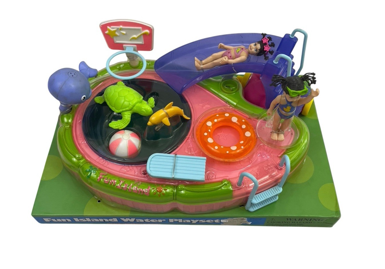 Toy Water Park Playset Swimming Pool Water Slide With Water Spraying Whale