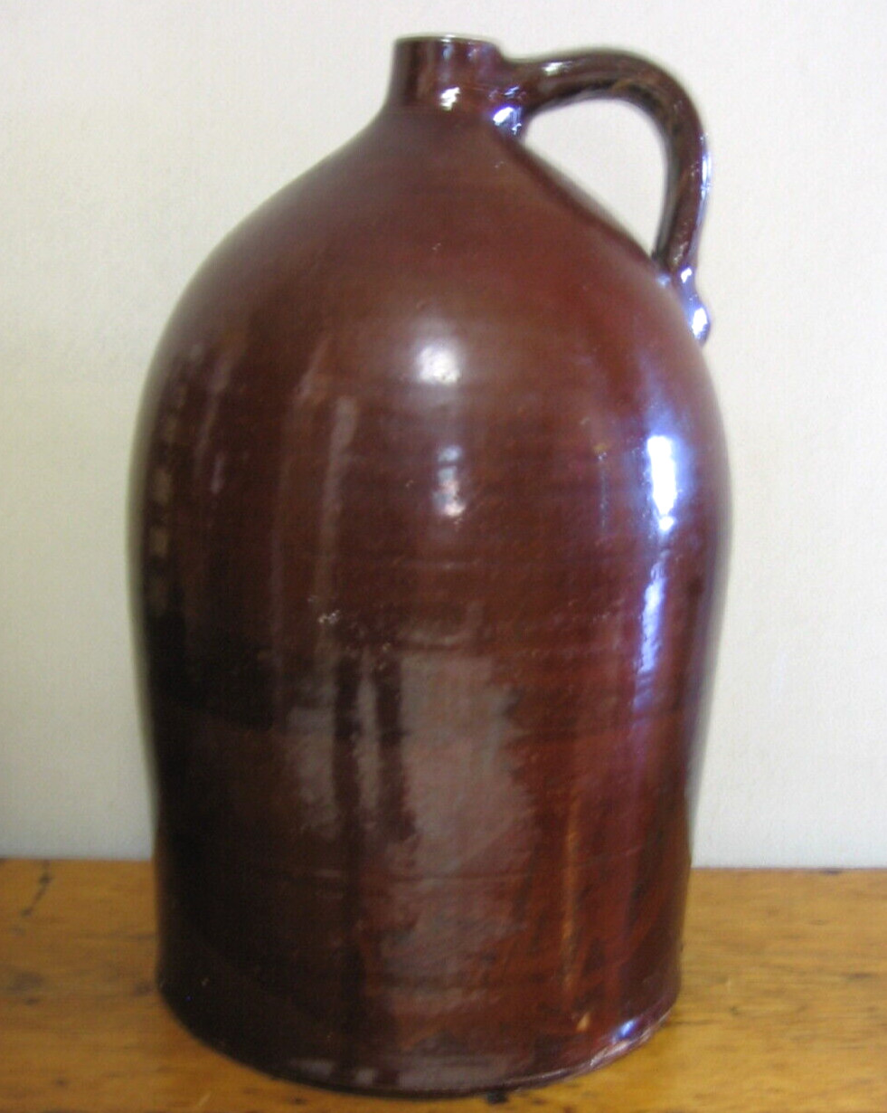 5 Gallon - Antique Country Primitive Albany Slip Stoneware Crock Jug Pottery  tc