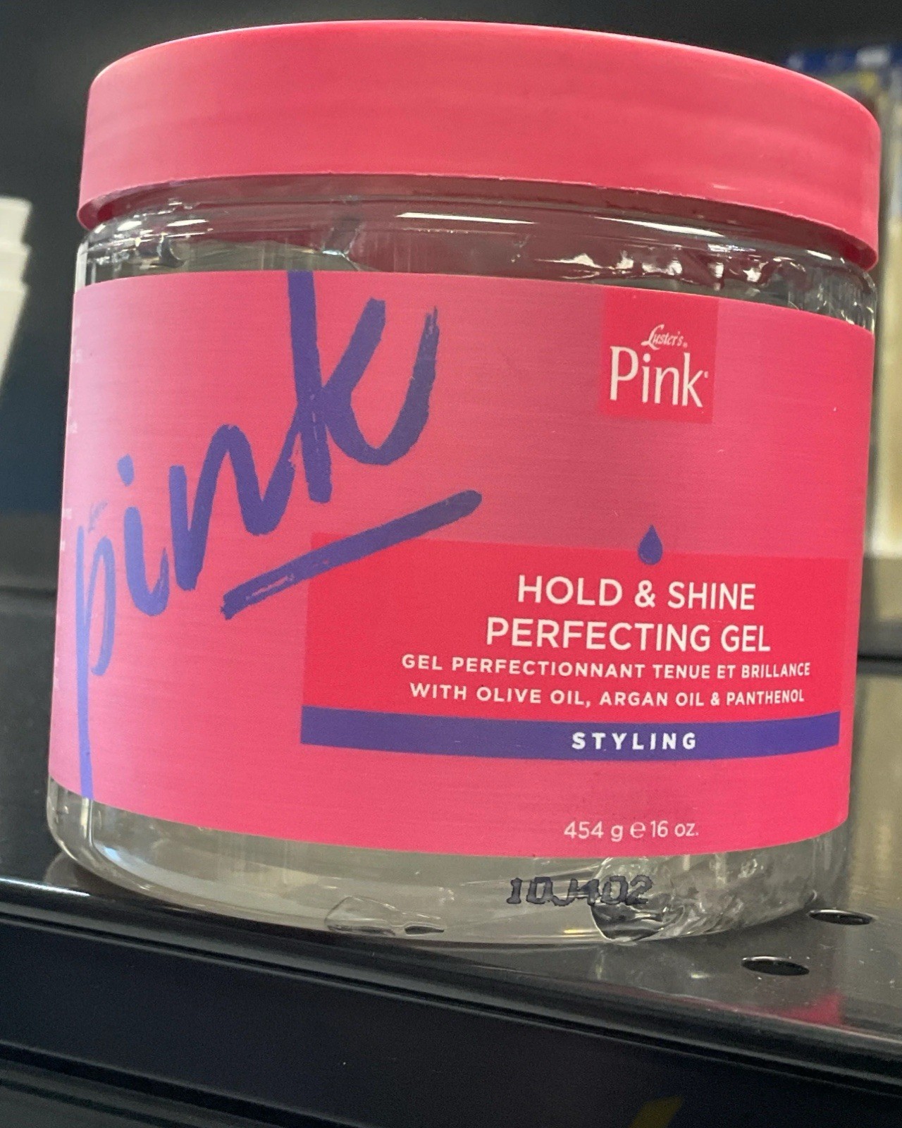 Luster's Pink Hold & Shine Perfecting Gel Olive Oil Argan Panthenol 16oz