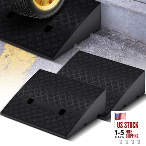 2 Pcs Driveway Curb Ramps Car Driveway Adjustable Curb Ramps 20 x 15 x 6 Inch