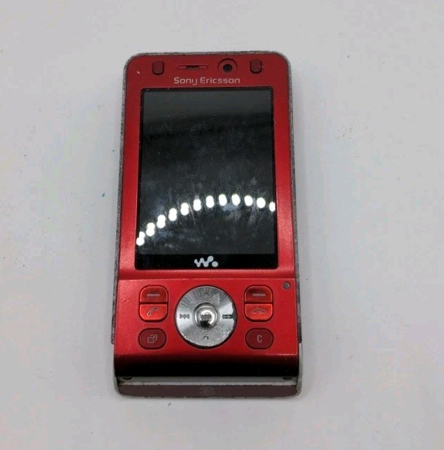 [UNTESTED] Vintage Sony Ericsson W910i Slide Phone, Red, VTG Untested No Charger