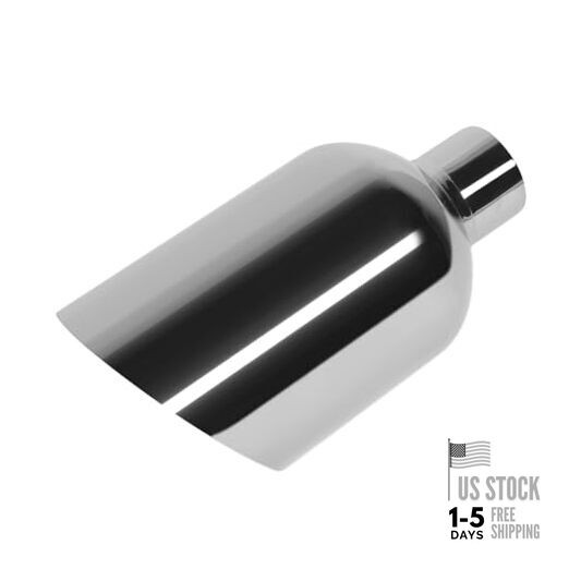 2.5 inch exhaust tip 12.00" Overall Length, 304 2.5" Inlet 5.00" Outlet