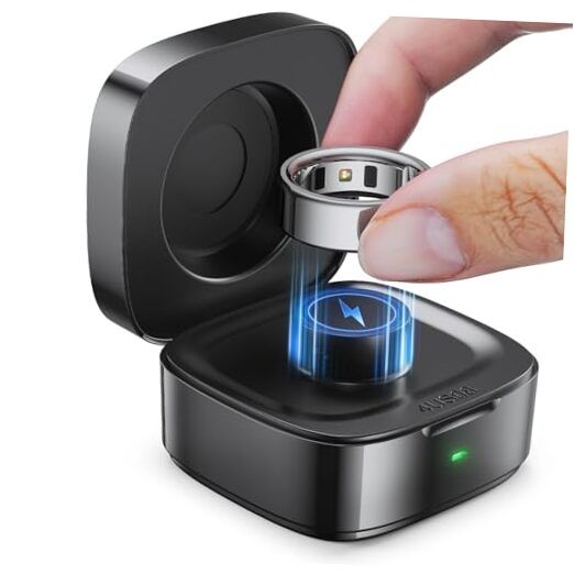 Wireless Charging Case Compatible with Ou-ra Ring Gen 4 Size 8 Carbon - Battery