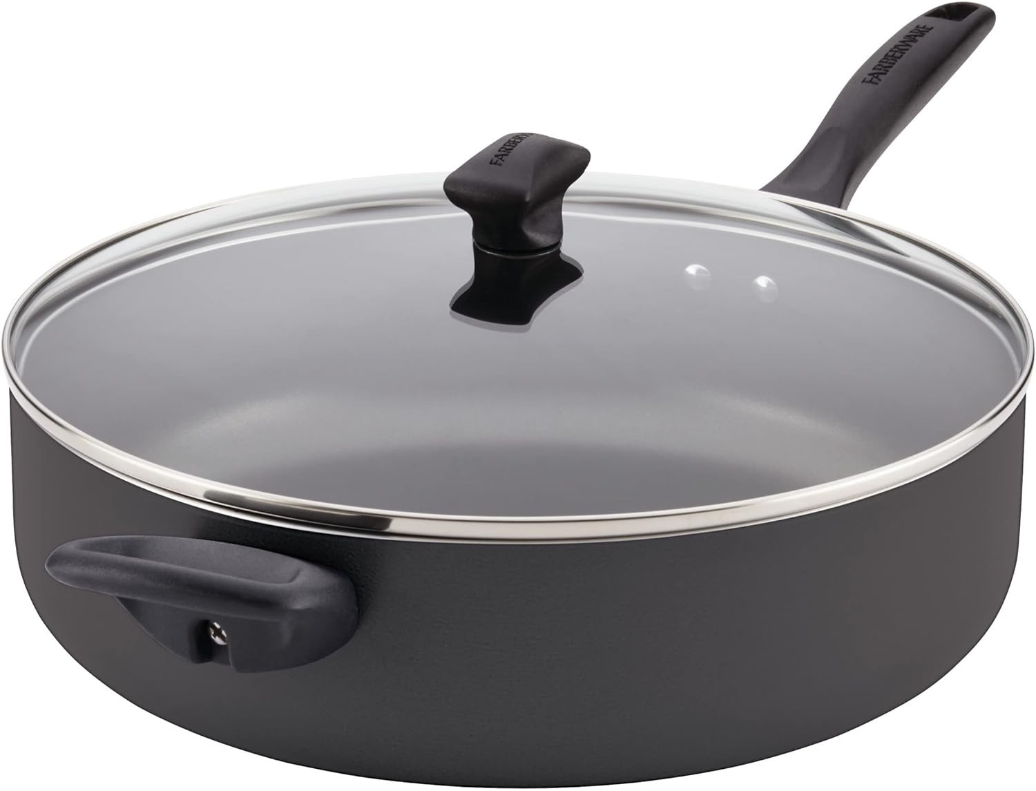 Dishwasher Safe Nonstick Jumbo Cooker/Saute Pan with Helper Handle - 6 Quart, Bl