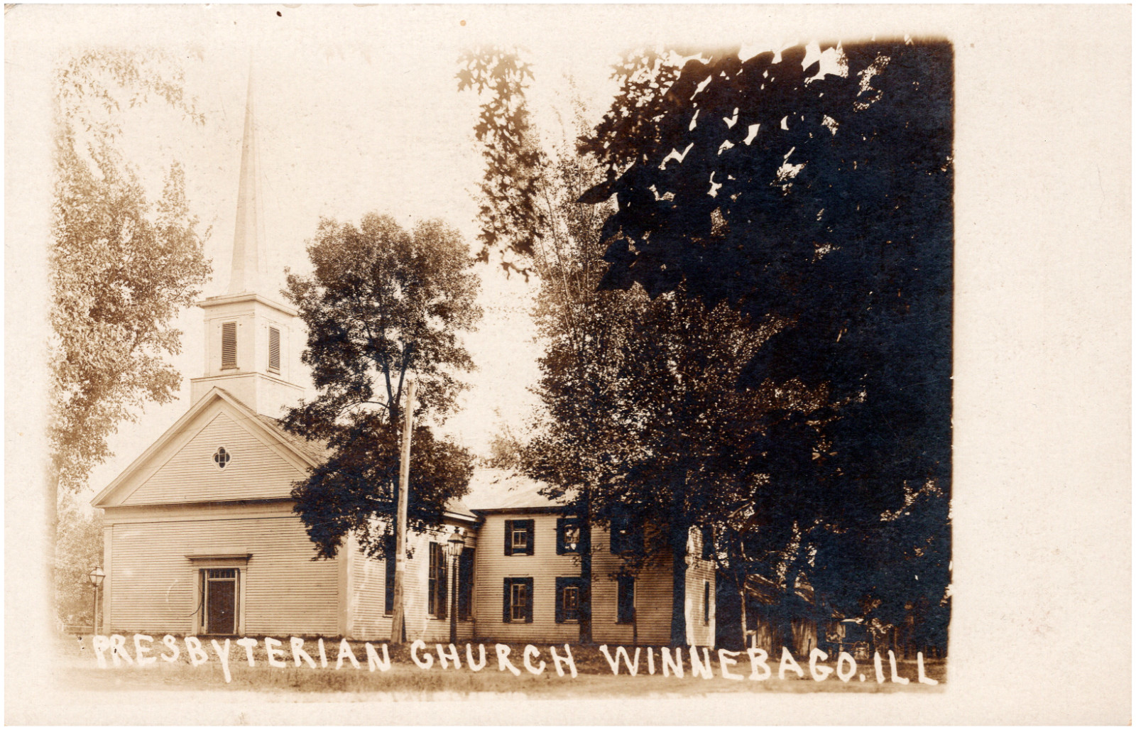 Presbyterian Church in Winnebago Illinois IL 1910s RPPC Postcard Photo