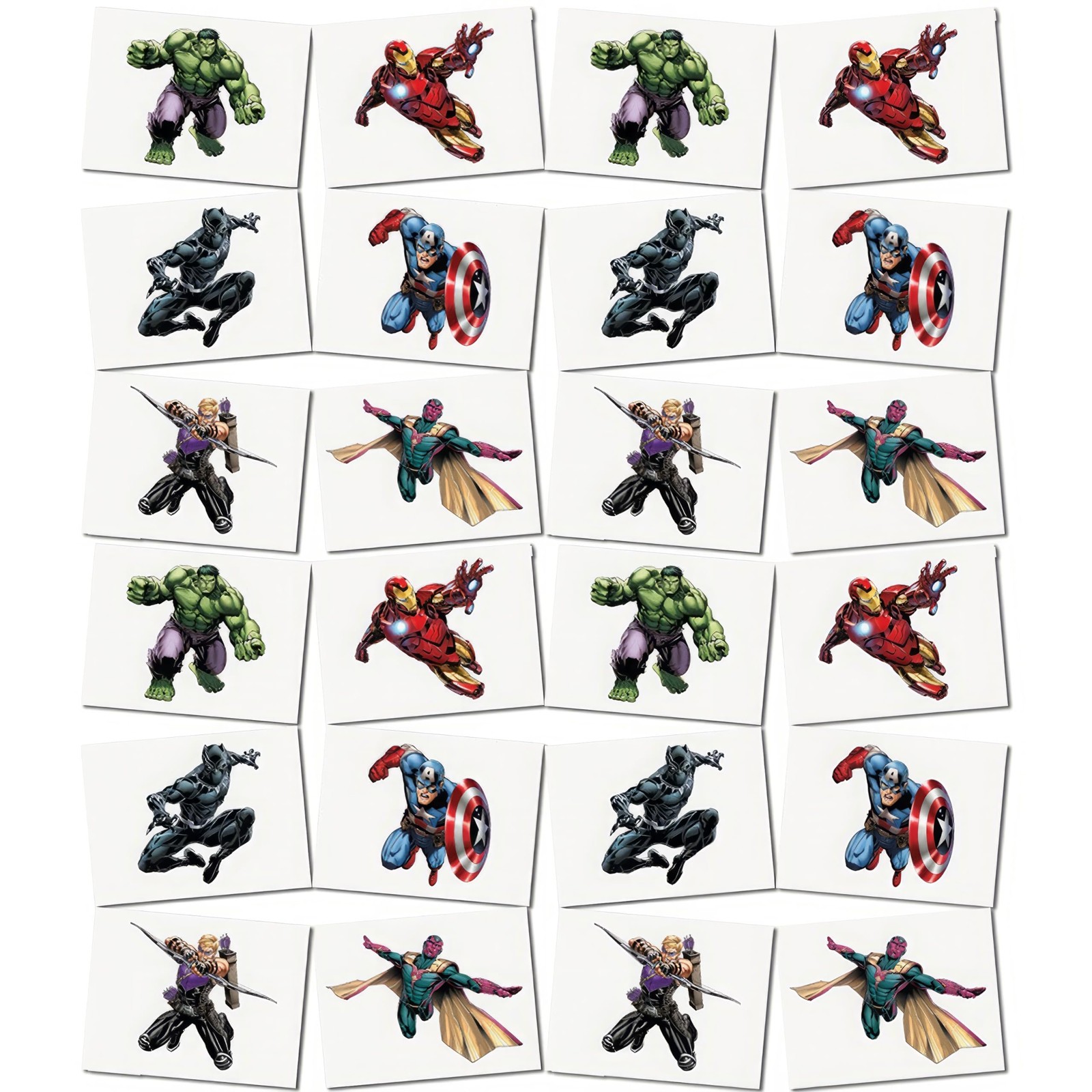 Avengers Temporary Tattoos - Assorted, 24 Pcs!