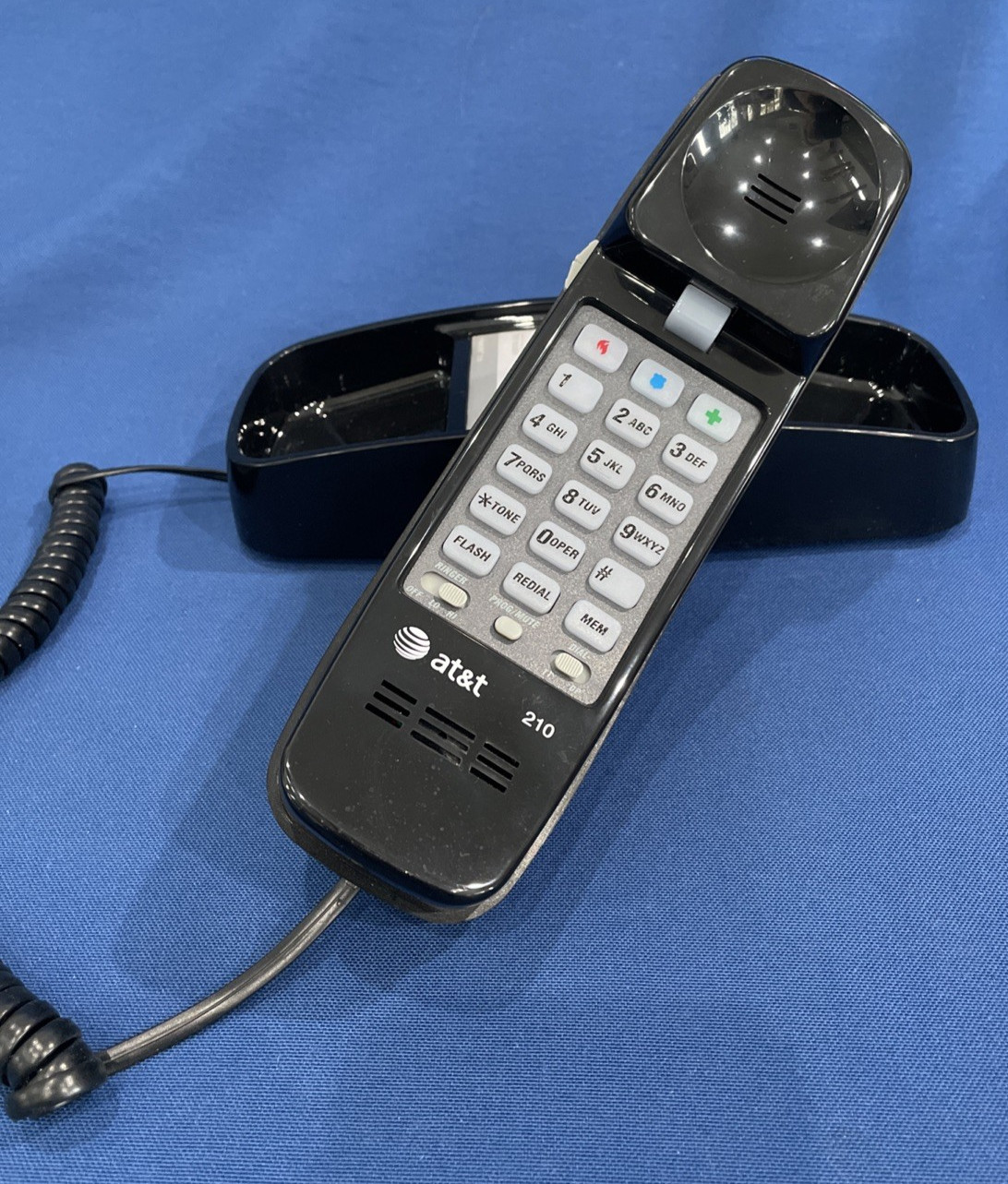 AT&T 210 Basic Trimline Corded Phone Single Line No AC Power Required Black