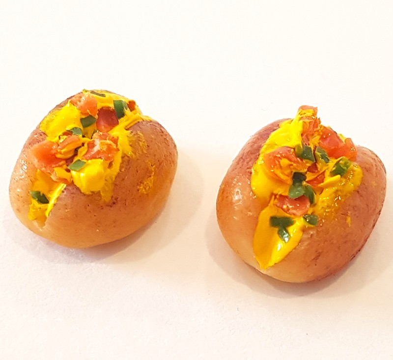 100 Dollhouse Miniature Baked Potato + Cheese *Doll Food Barbi Diorama Wholesale