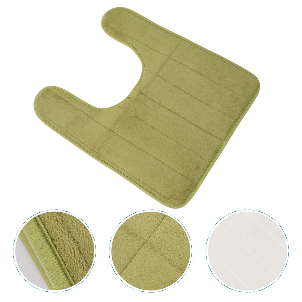 1pc U-shaped Bathroom Rug Non-skid Bathroom Mat Toilet Seat Carpet Bathroom Mat