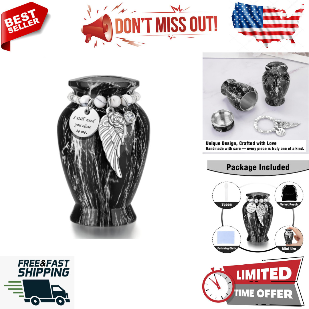 Small Urns for Human Ashes Keepsake (2.85 Inches)- Funeral Burial Decorative Urn