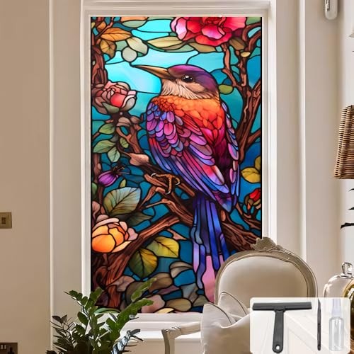 Window UV Protection Privacy Film:Non-Adhesive 23.6" x 39.4" (with tools) Bl165