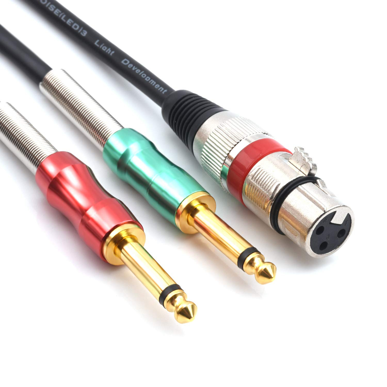 - 6.6FT XLR Female 3Pin to 6.35Mm 1/4 Inch Mono Male Audio Y Splitter Cable, Dua