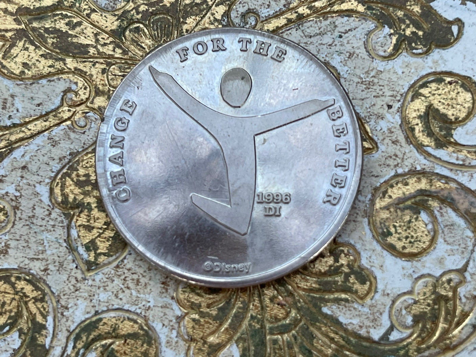 RARE 1996 Disney Institute Change For the Better SIlverTone Souvenir Coin Token 