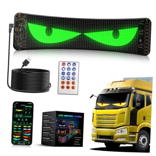 LED Eyes for Car Windshield, 1Pc 13.78"×3.94" Devil Eyes Light, Flexible 
