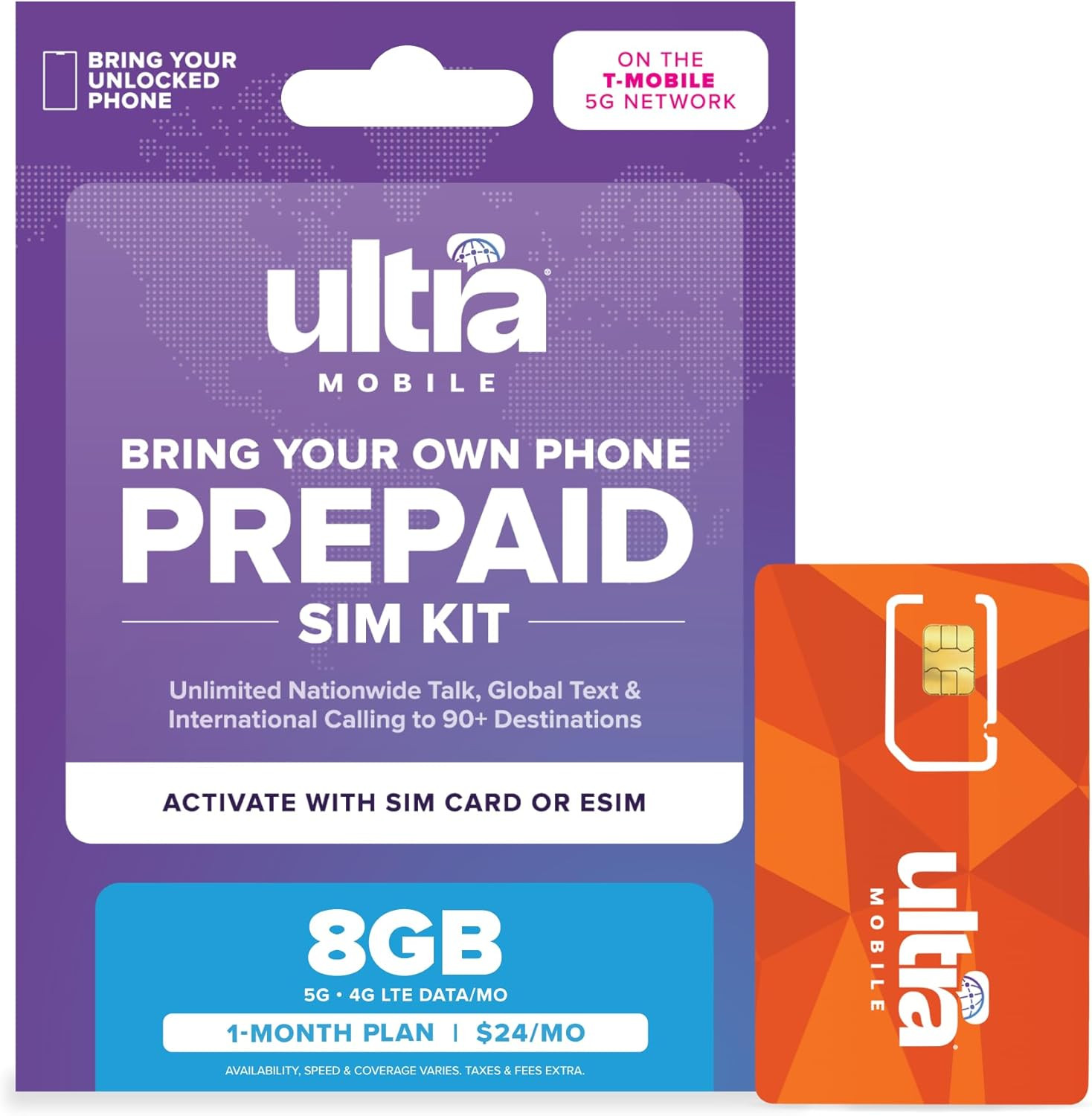 $24/Mo.  Prepaid Phone Plan with Unlimited Talk, Text, & 8GB of 5G • 4G LTE Data