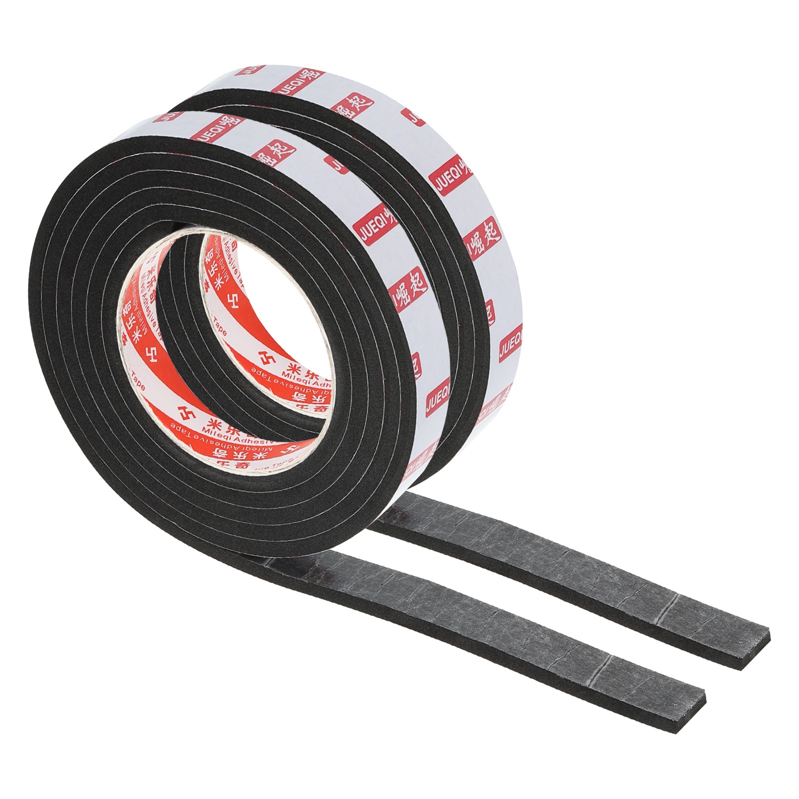 3/4"W x 1/5"T x 6.6Ft EVA Double Sided Foam Tape, 2Rolls, Black