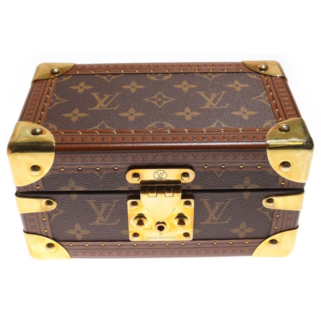 LOUIS VUITTON Monogram Coffret Resol 20 Jewelry Box Case Brown M20037 Gold Used