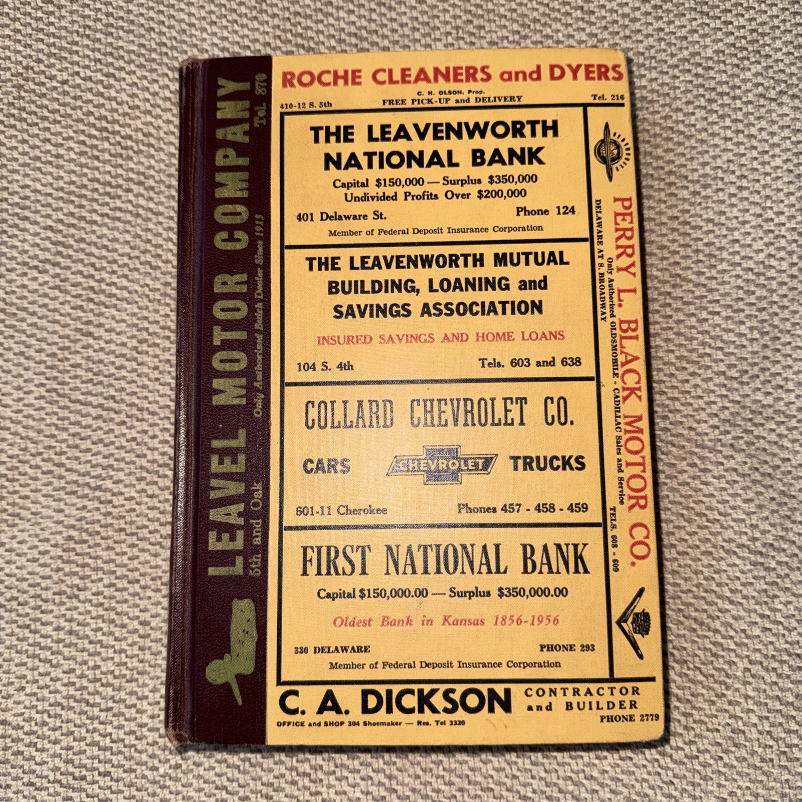 Polk’s 1956 Hardcover City Directory for the City of Leavenworth, Kansas