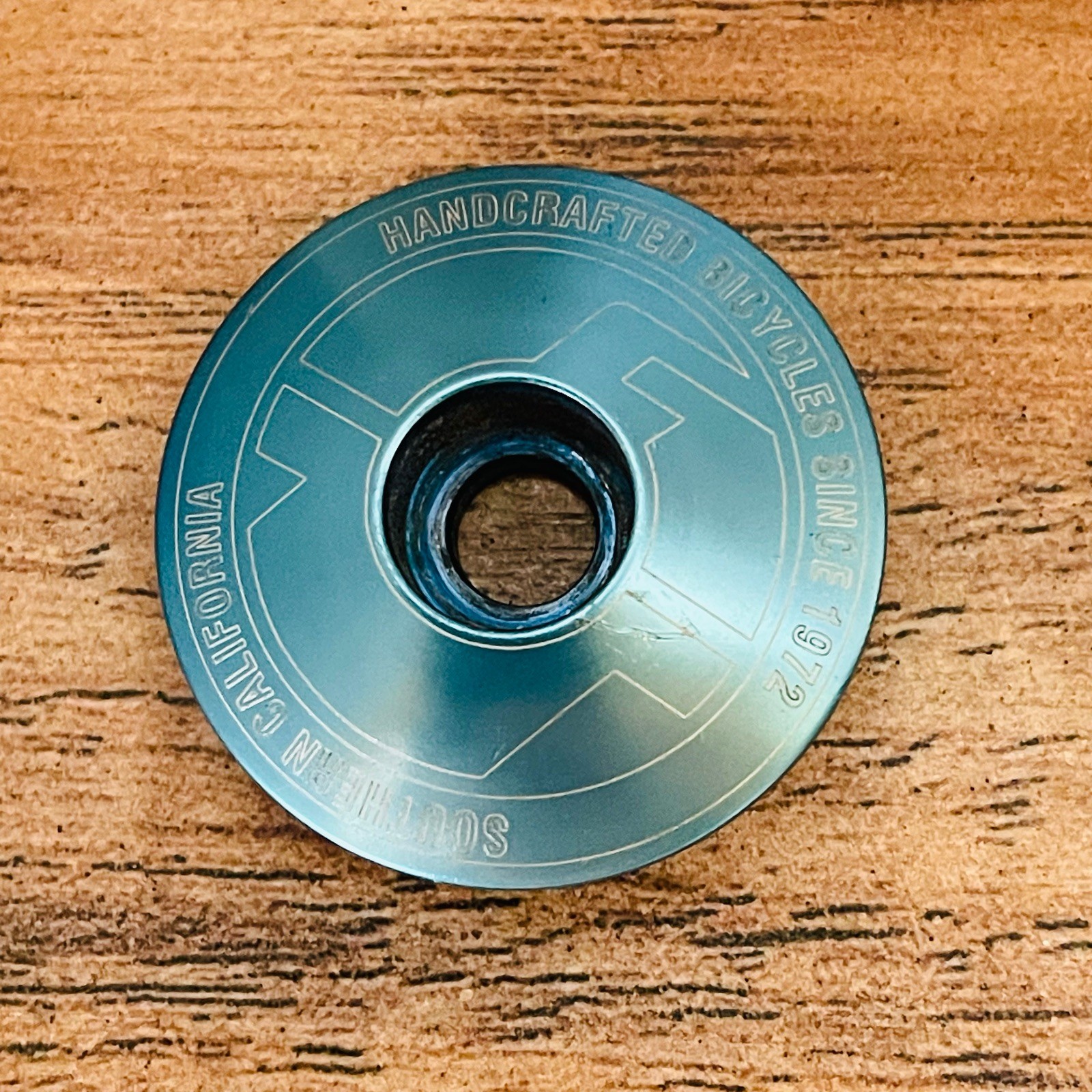 GT Handcrafted Bicycles  1/8 Top Cap Handmade in USA Alloy Faded Blue