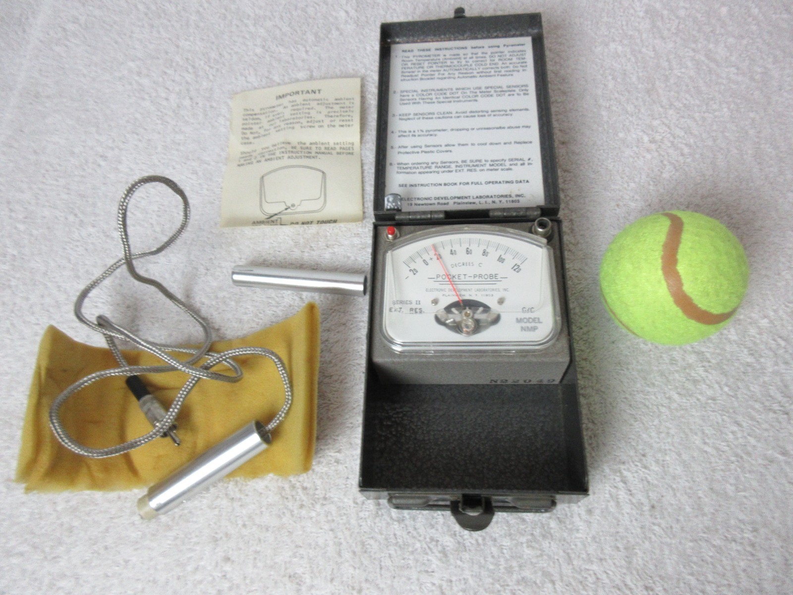 Pyrometer Pocket Probe, Electronic Development Laboratories Inc - Centigrade