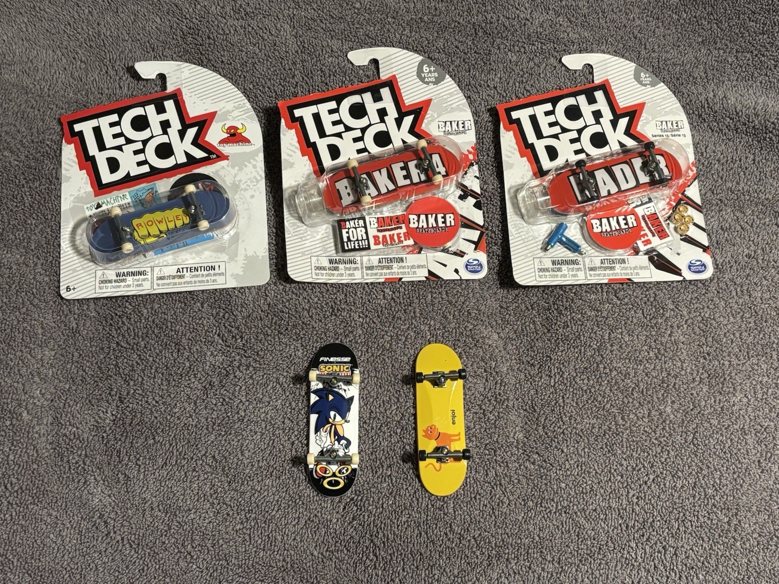 Tech Deck Fingerboards Lot - Toy Machine, Baker, Finesse, Enjoi