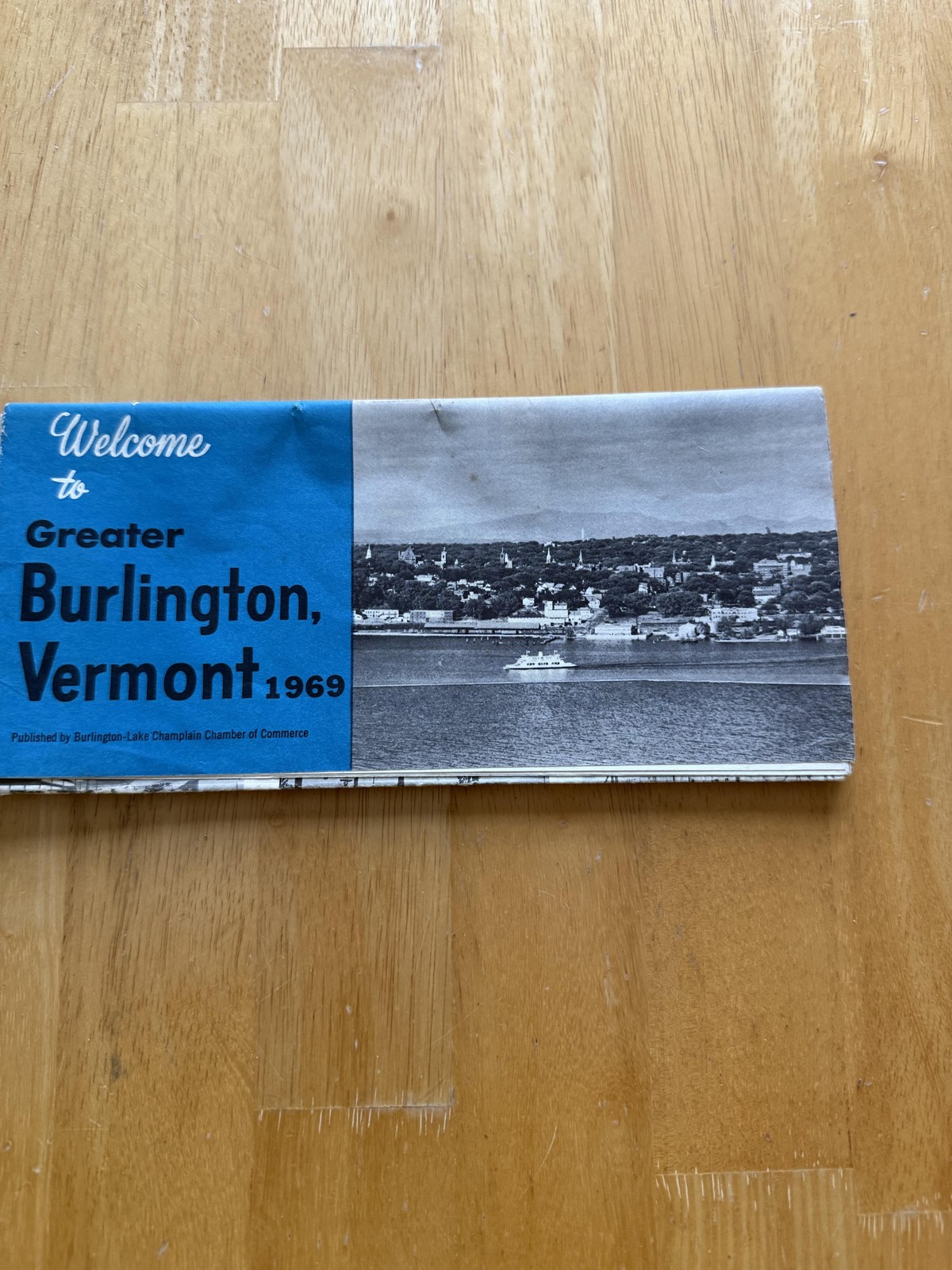 Vintage 1969 Greater Burlington VT City Area Map Tourist Guide Folded Brochure