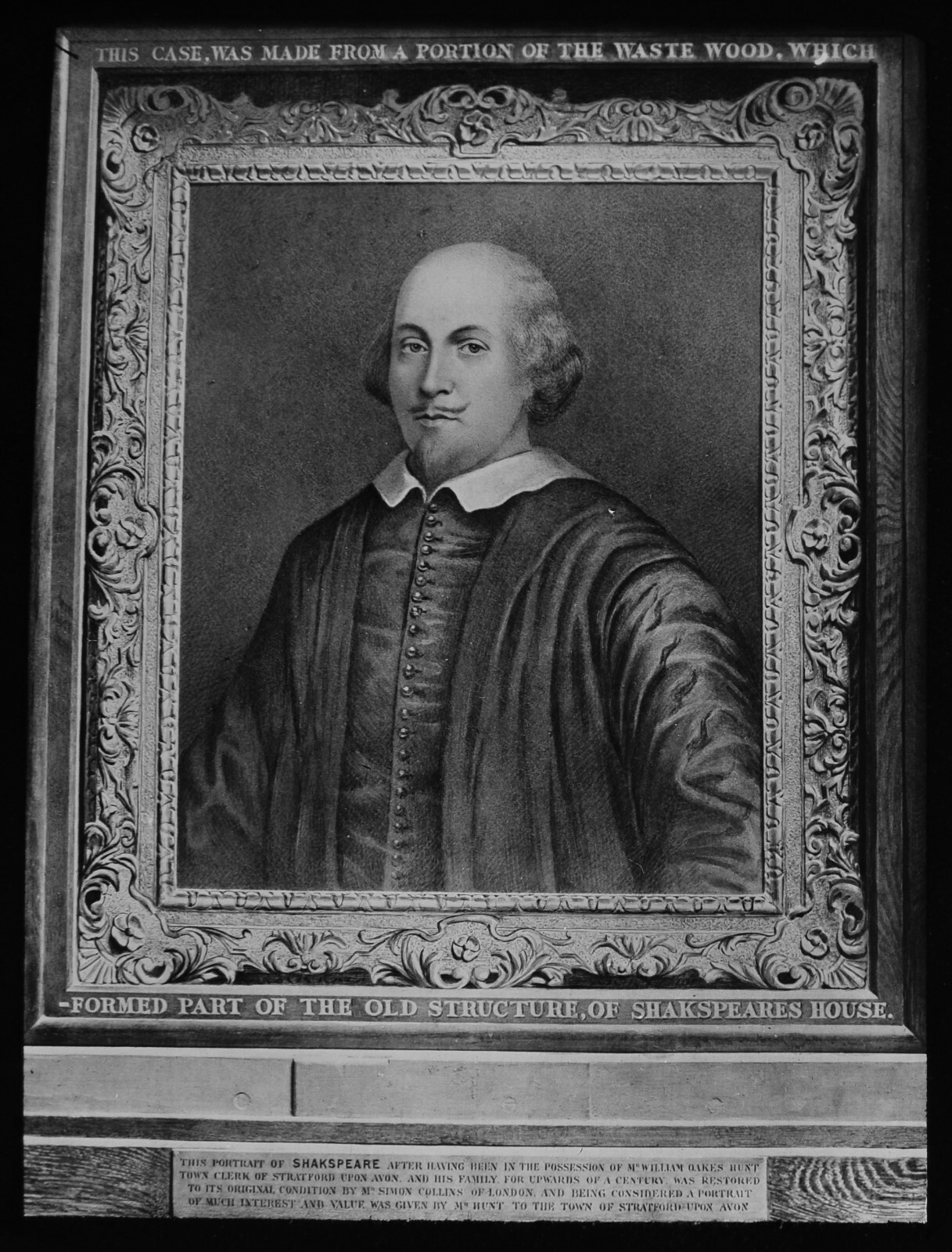 ANTIQUE Magic Lantern Slide PORTRAIT OF SHAKESPEARE C1890 PHOTO PLAYWRIGHT