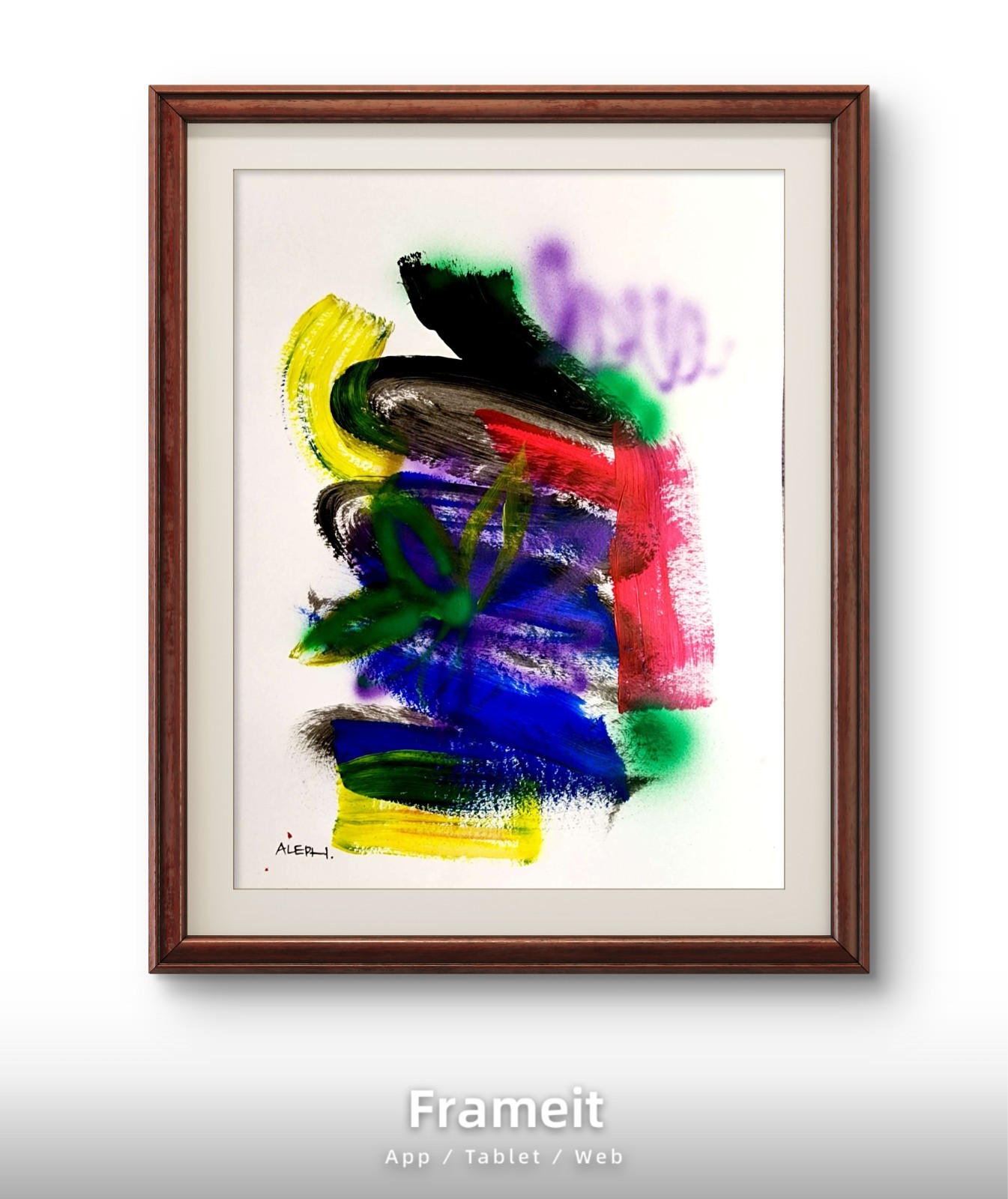 Aleph Original Art 14x11 Modern Abstract Expressionism Acrylic Gallery Paper