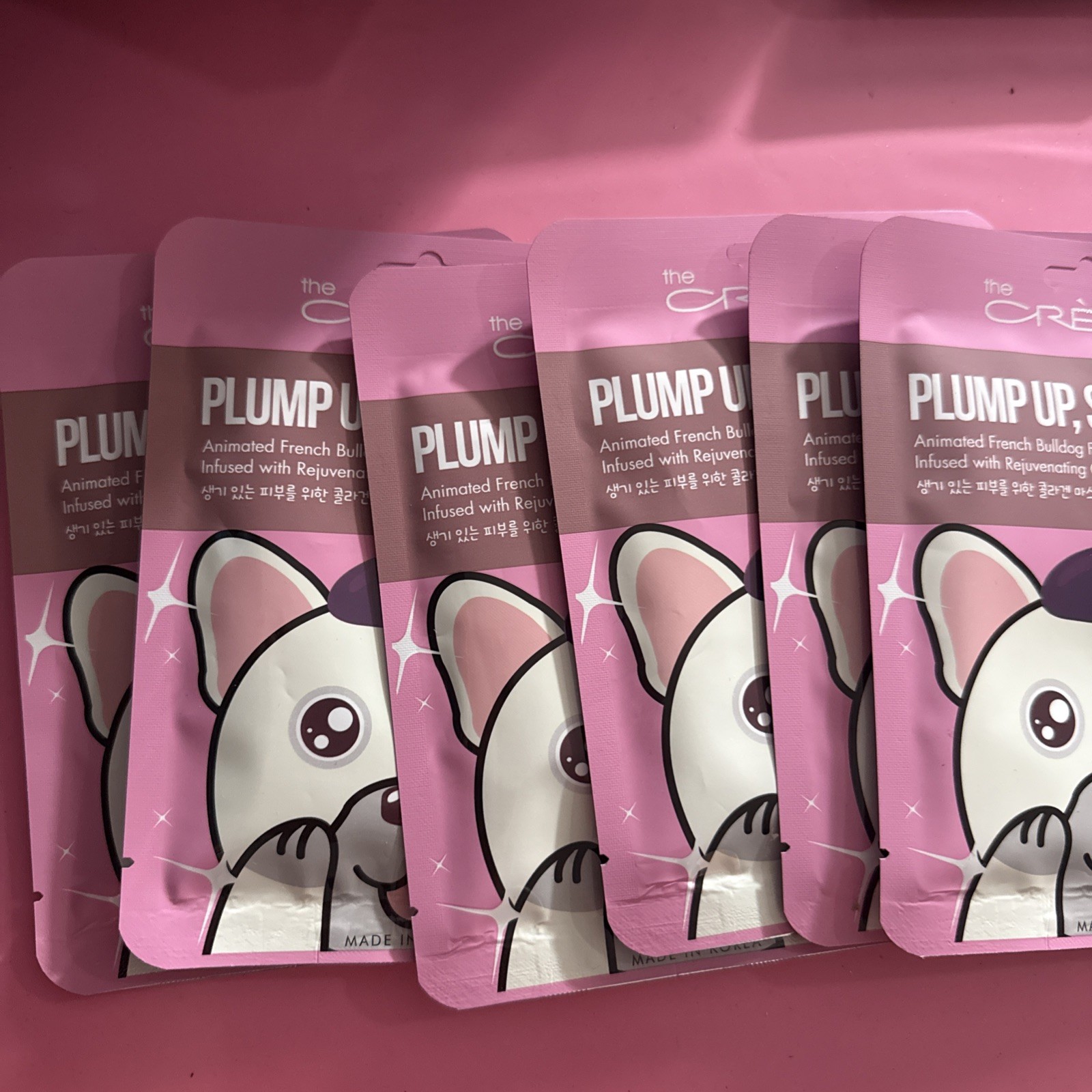 The Creme Shop French Bulldog Collagen Face Mask Lot of 6 K Beauty Sheet Masks