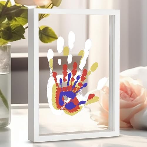 Family Handprint Kit, DIY Craft Keepsake Wooden Frame, Endless Gift Set, White