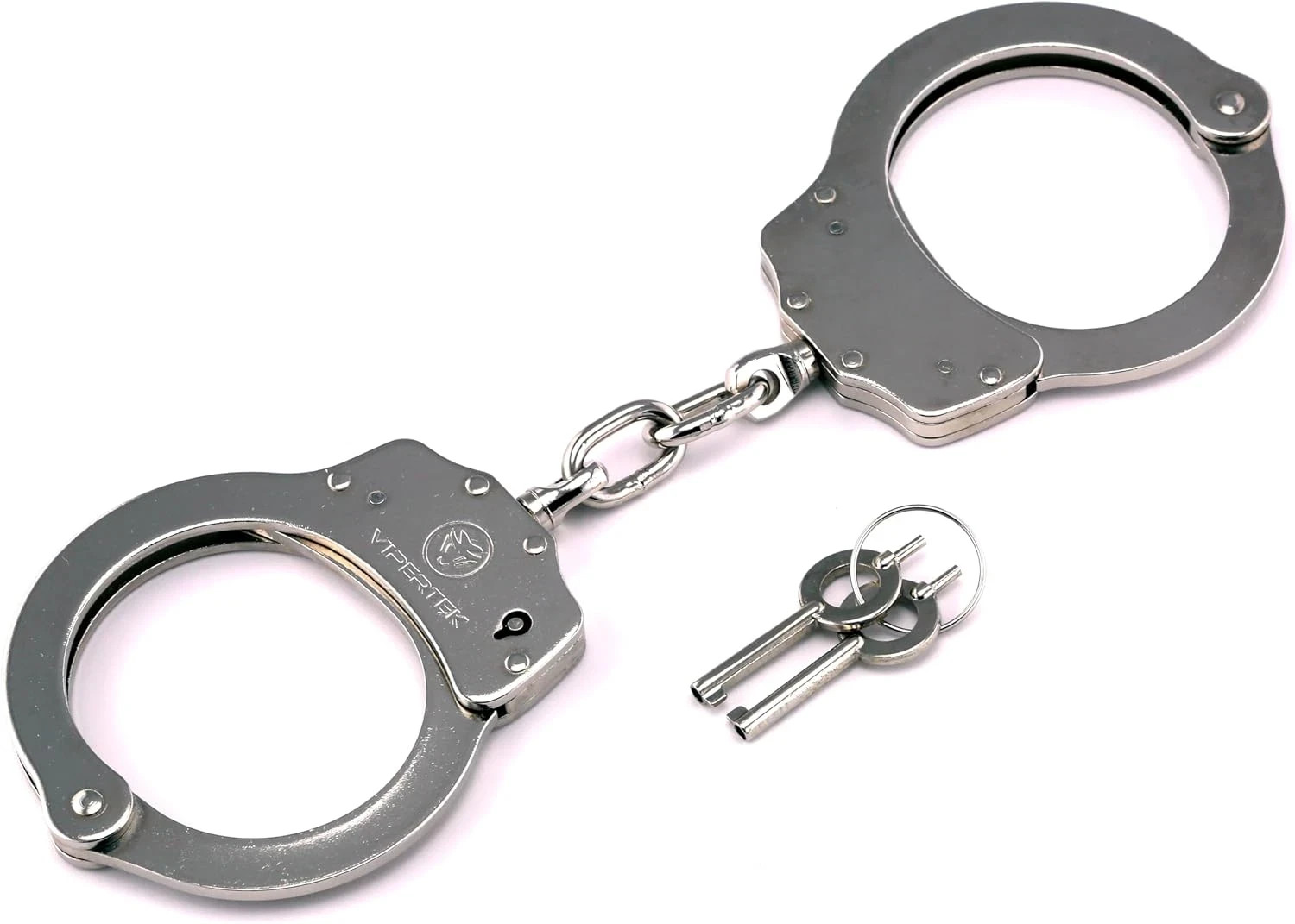 Double Lock Steel Police Edition Professional Grade Handcuffs (Silver)