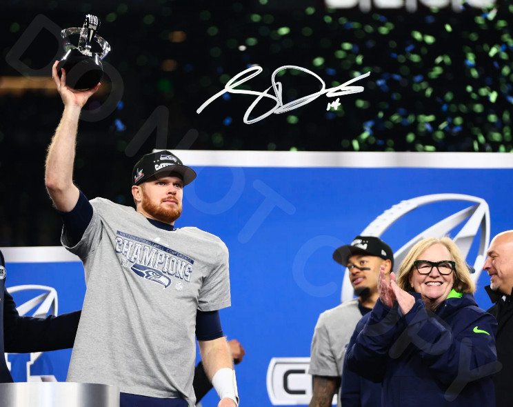 Sam Darnold 8x10 Signed Photo Reprint Seattle Seahawks NFC Champs Trophy Auto