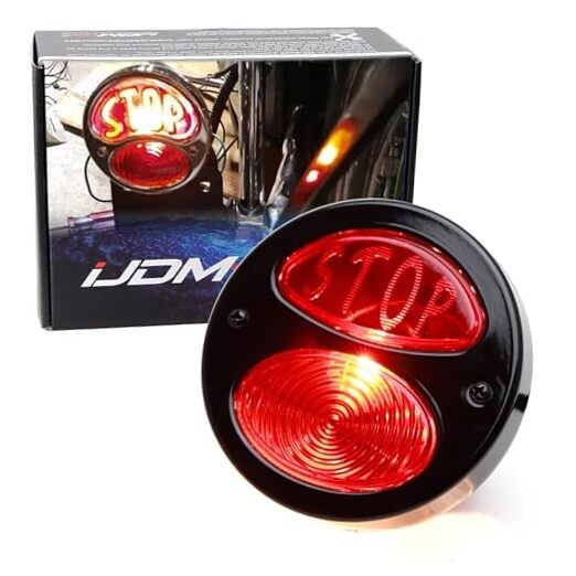  Gloss Black 4-Inch Old Skool Single Incandescent Bulb Duolamp Style 