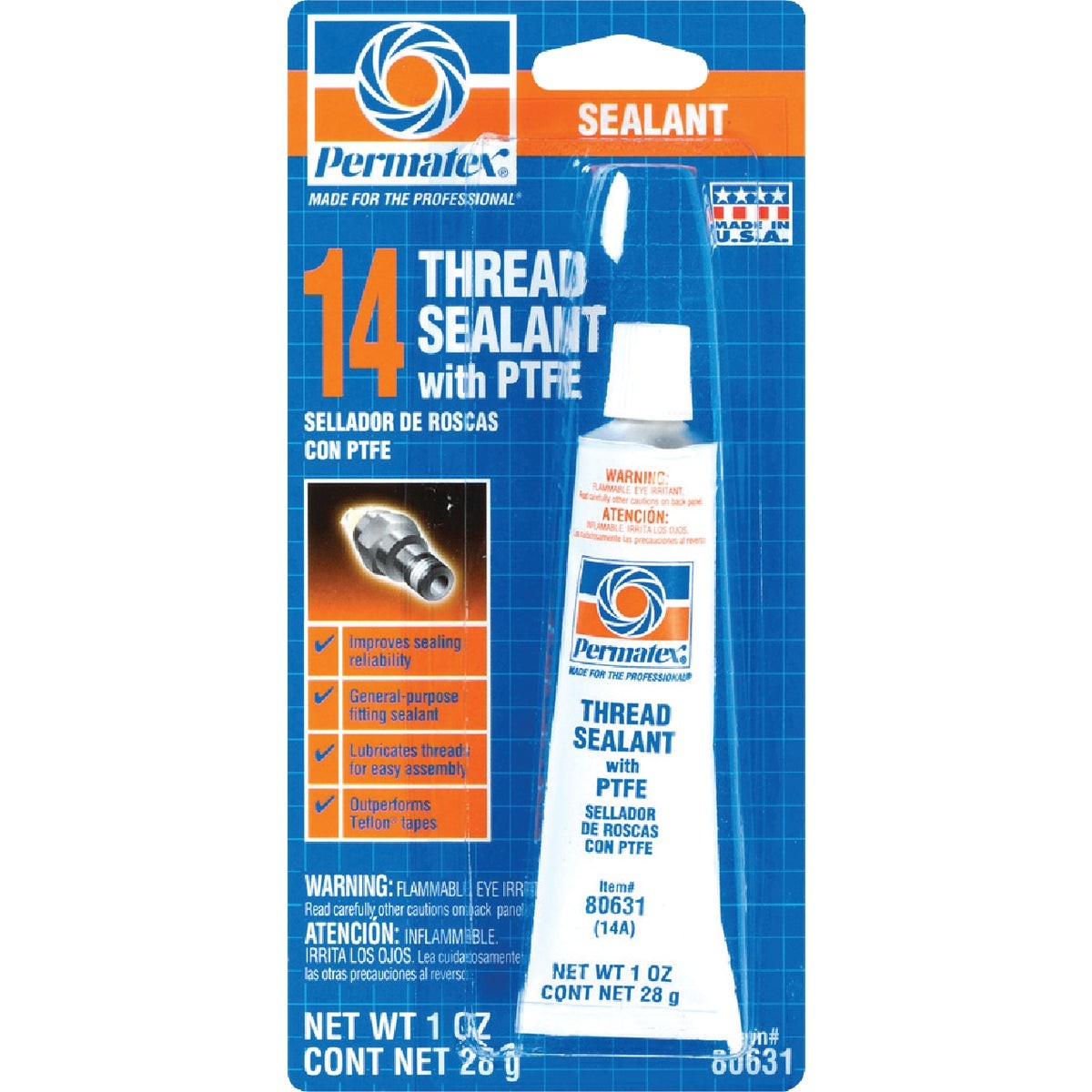 PERMATEX 1 Fl. Oz. White Thread Sealant with PTFE 80631 PERMATEX 80631