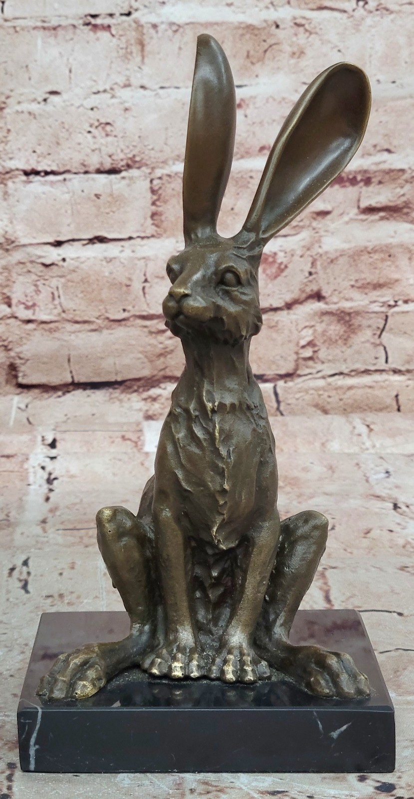Bronze Hare Figurine Handmade Milo Collectible Hot Cast Artwork Art
