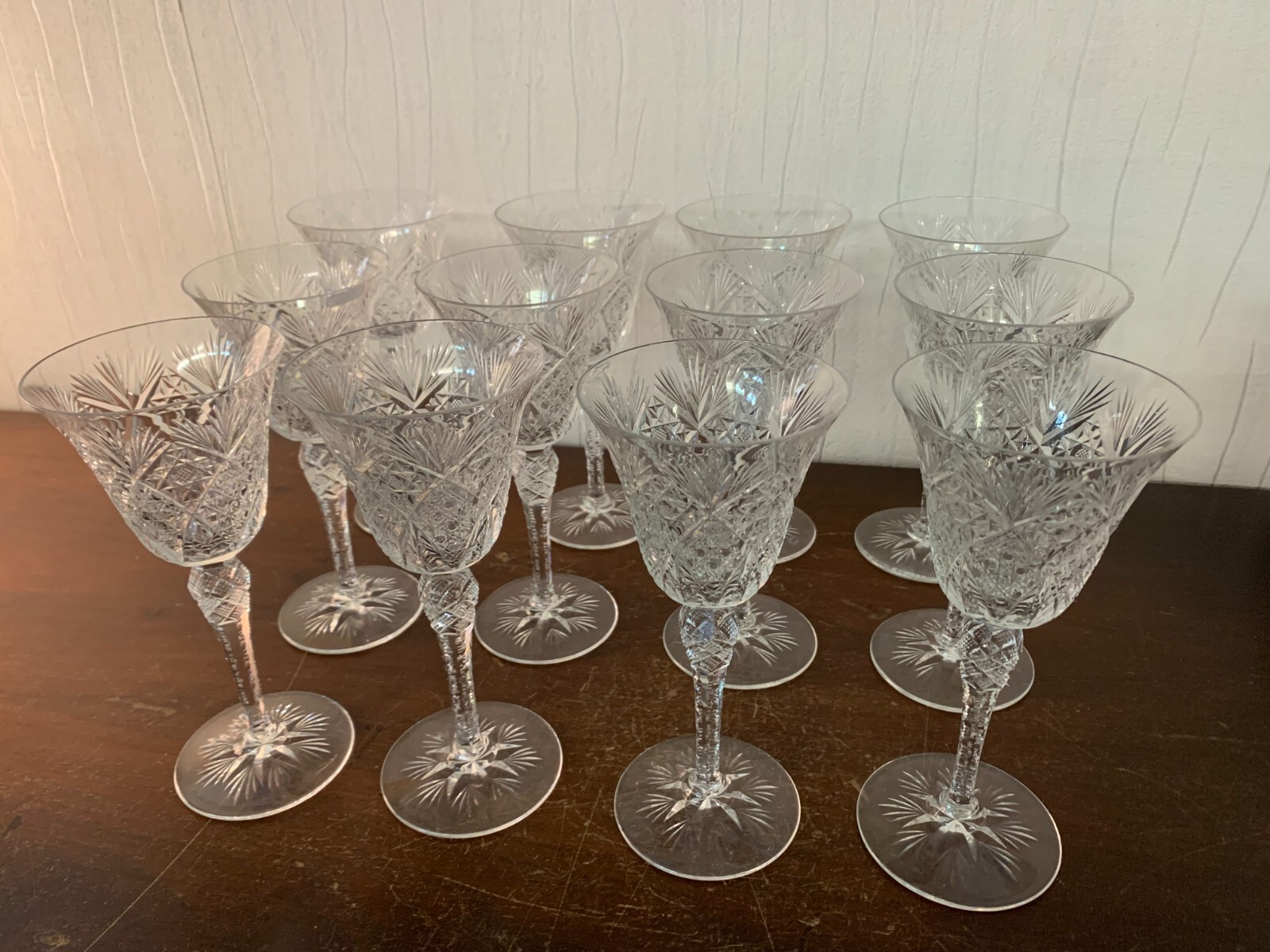 12 Crystal Cut Wine Glasses Saint Louis (Price Per Unit)