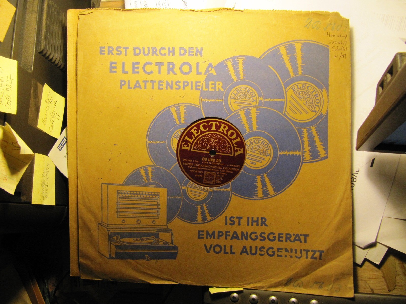 1928 Erich Kleiber Vienna Phil STRAUSS FLEDERMAUS Du und Du ELECTROLA EH 289