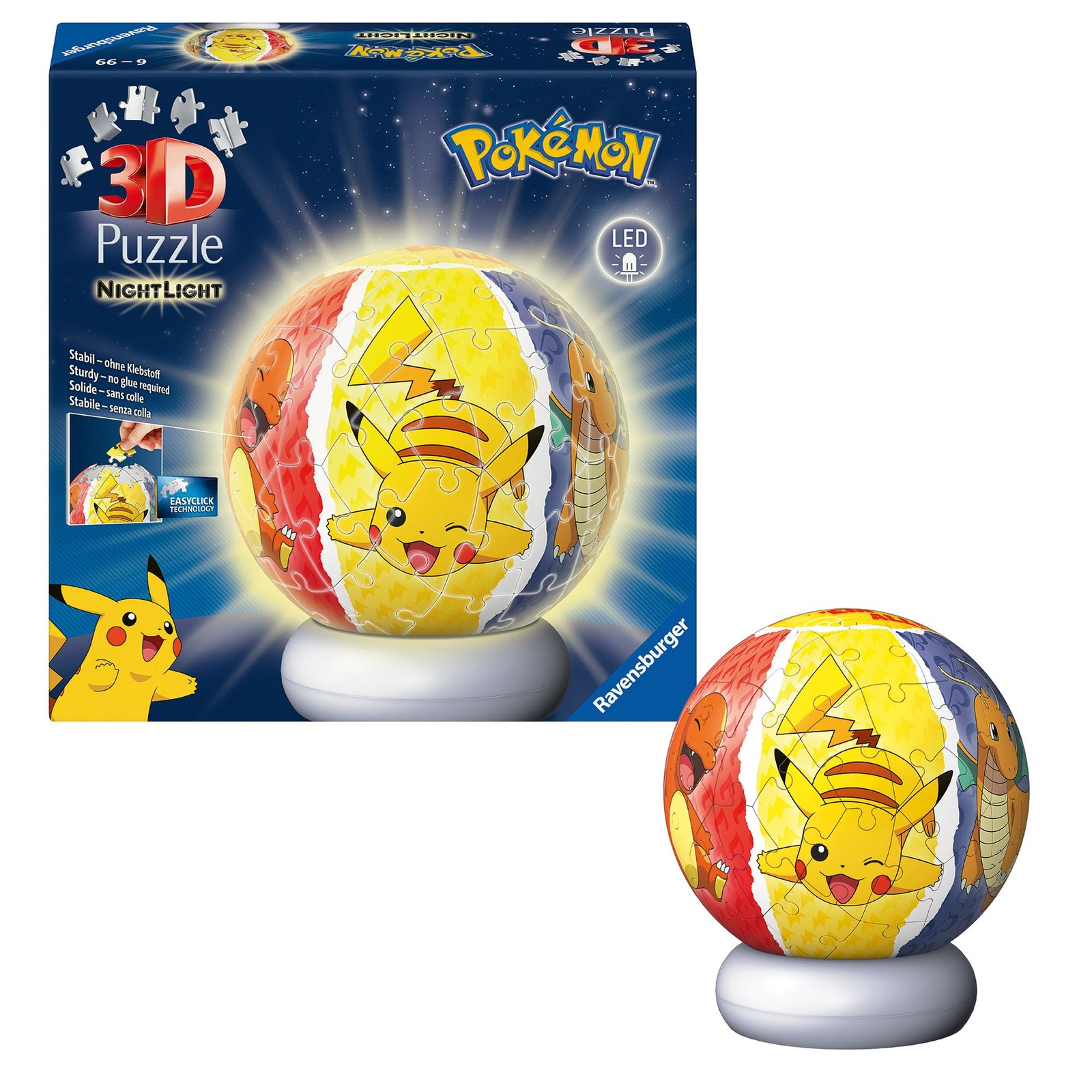 Ravensburger Pokémon 72-Piece Nightlight Puzzle – Interactive Glow-in-the-Dark P