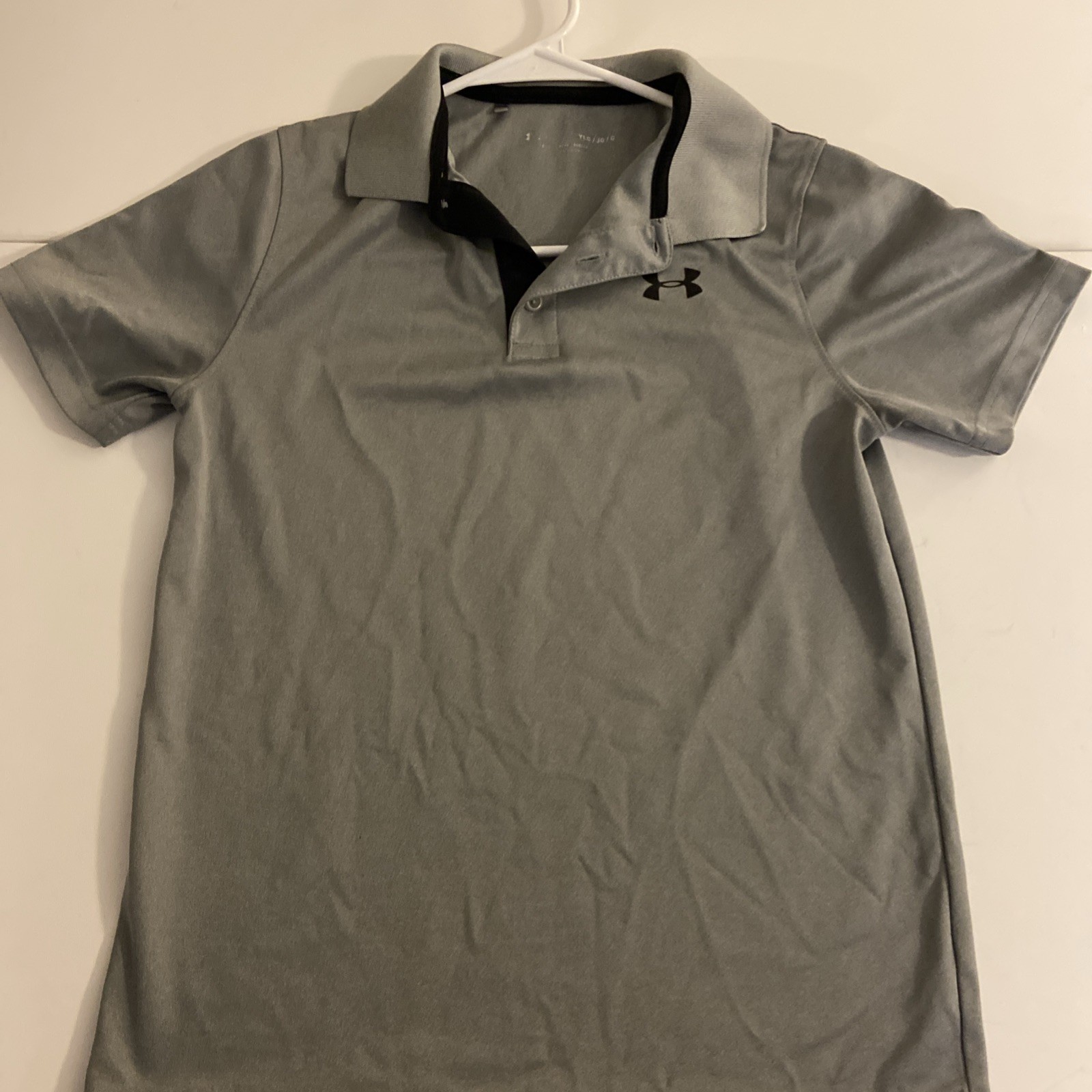 Under Armour Short Sleeve Polo Shirt Size Youth Large -Gray