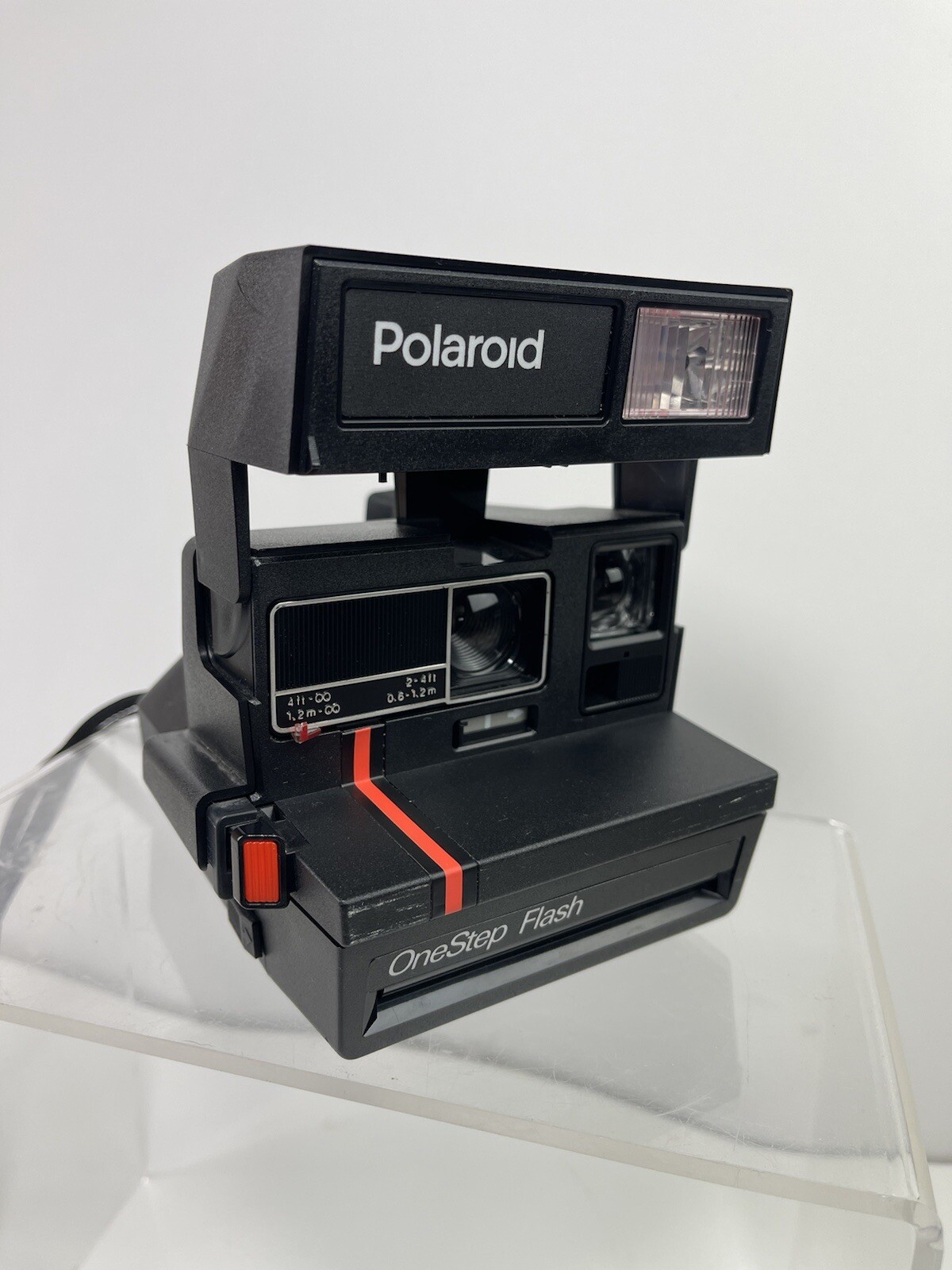 Polaroid One-Step Vintage Flash *Red Stripe Instant Film 600 Camera Super Clean 
