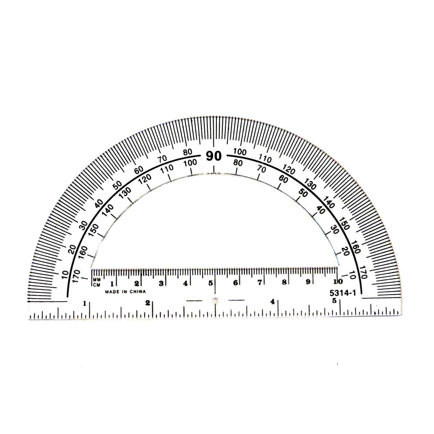 Clear, Plastic, Student Math Protractor Set for Classroom (Pack of 100)