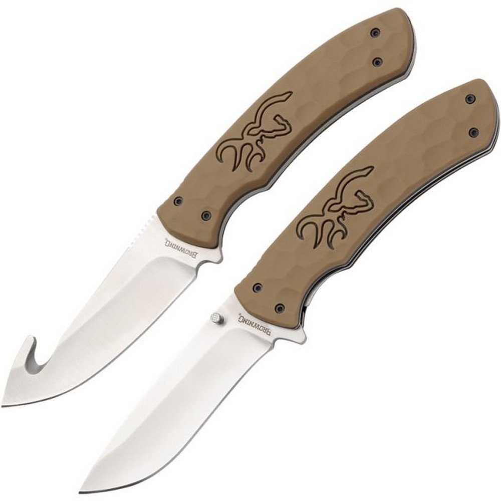 Browning Hunting Combo Knife Stainless Steel Blades Rubber Handle - 3220549B