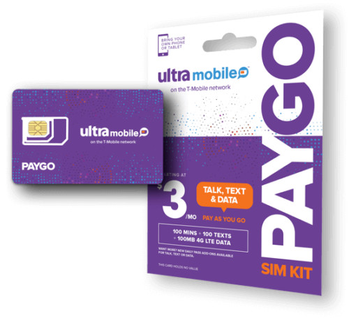 Ultra Mobile PayGo Card  -- Shipping Available to United Arab Emirates --