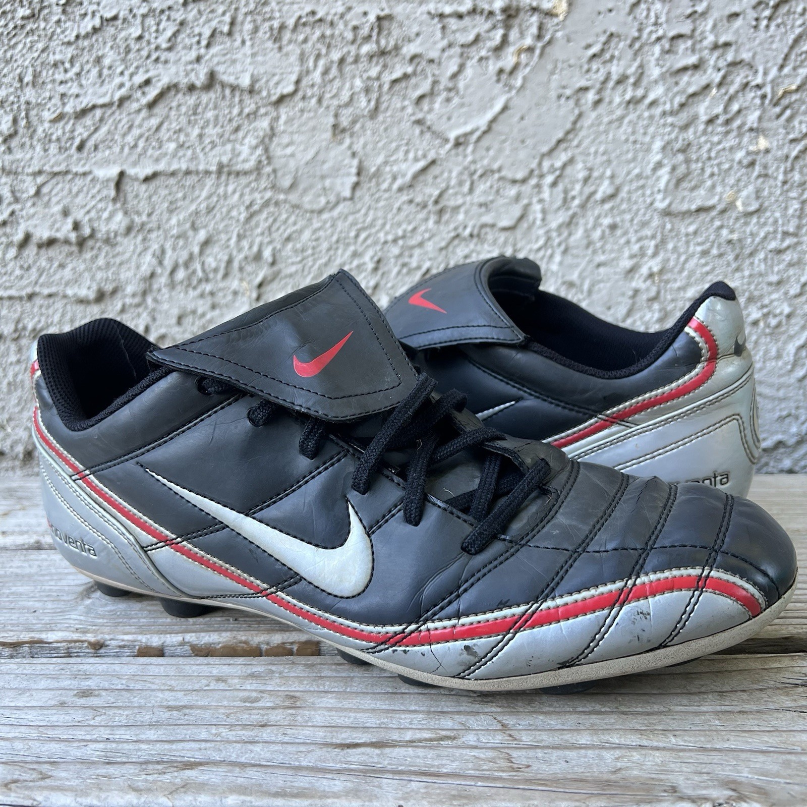 Nike Cleats Men Size 11 Total 90 Noventa Air Zoom Silver Red Soccer 313856-008 