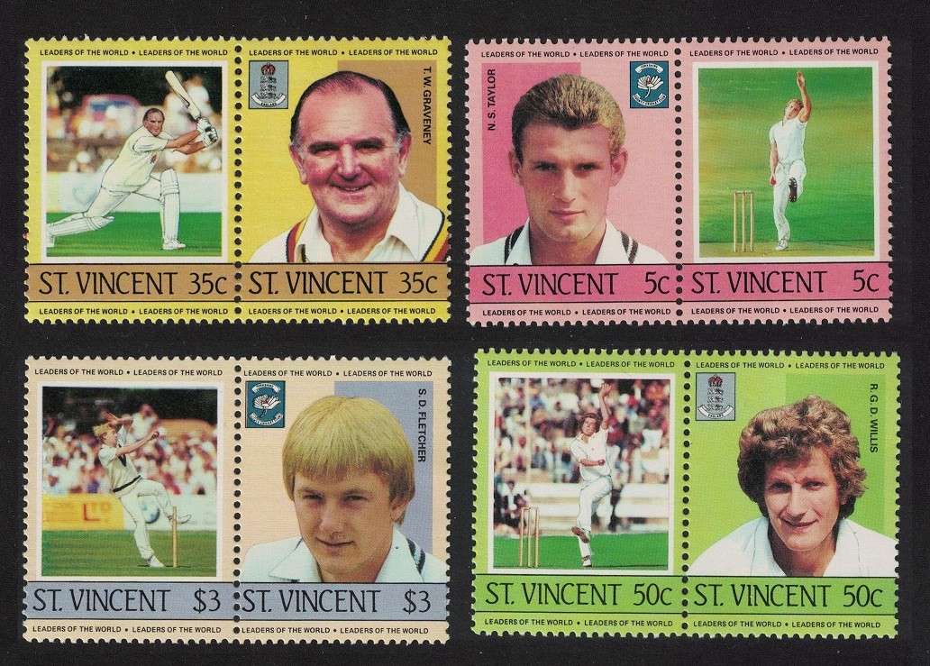 St. Vincent Cricketers 8v 1985 MNH SG#842-849 Sc#995-998