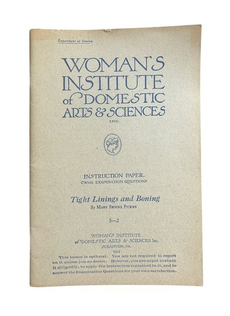 1922 Woman's Institute Domestic Arts & Sciences Booklet Tight Linings and Boning