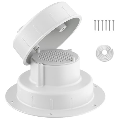 Aluminum RV Plumbing Vent Cap- Strong Protective Roof Sewer Cover with 1 White