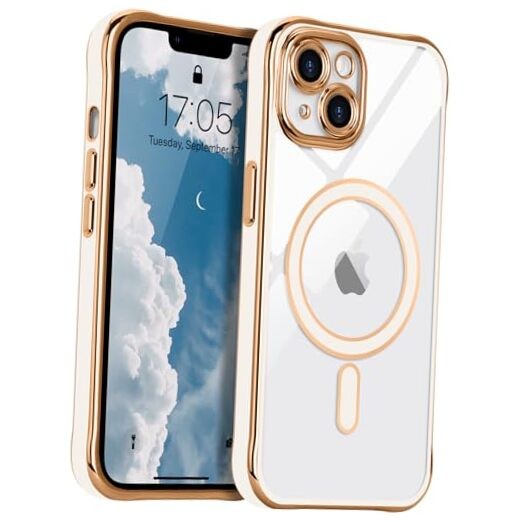  Magnetic for iPhone 14 Case for iPhone 13 Case for iPhone 14/13 6.1" White